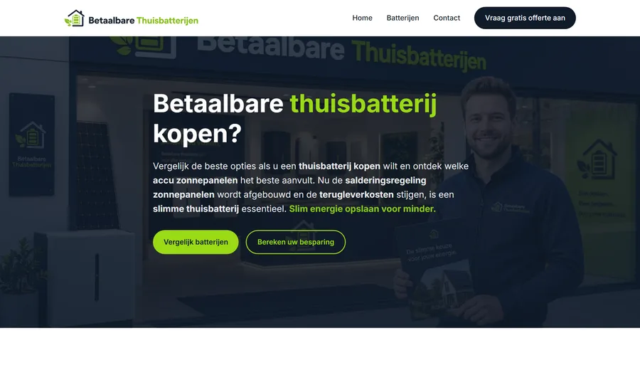 Betaalbare Thuisbatterijen website
