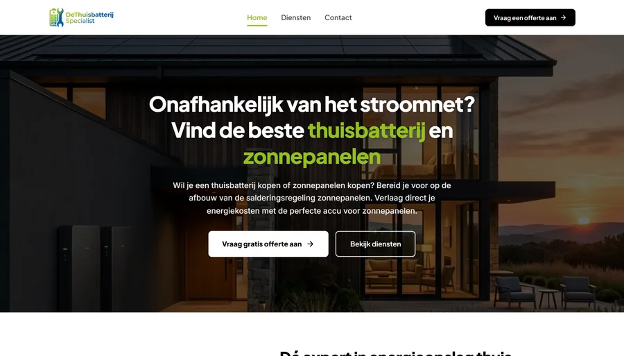 De Thuisbatterij Specialist website
