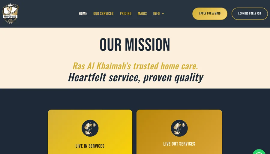 Proper Maid website