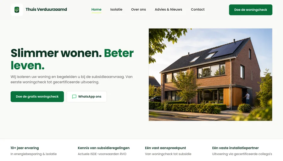 Thuis Verduurzaamd website